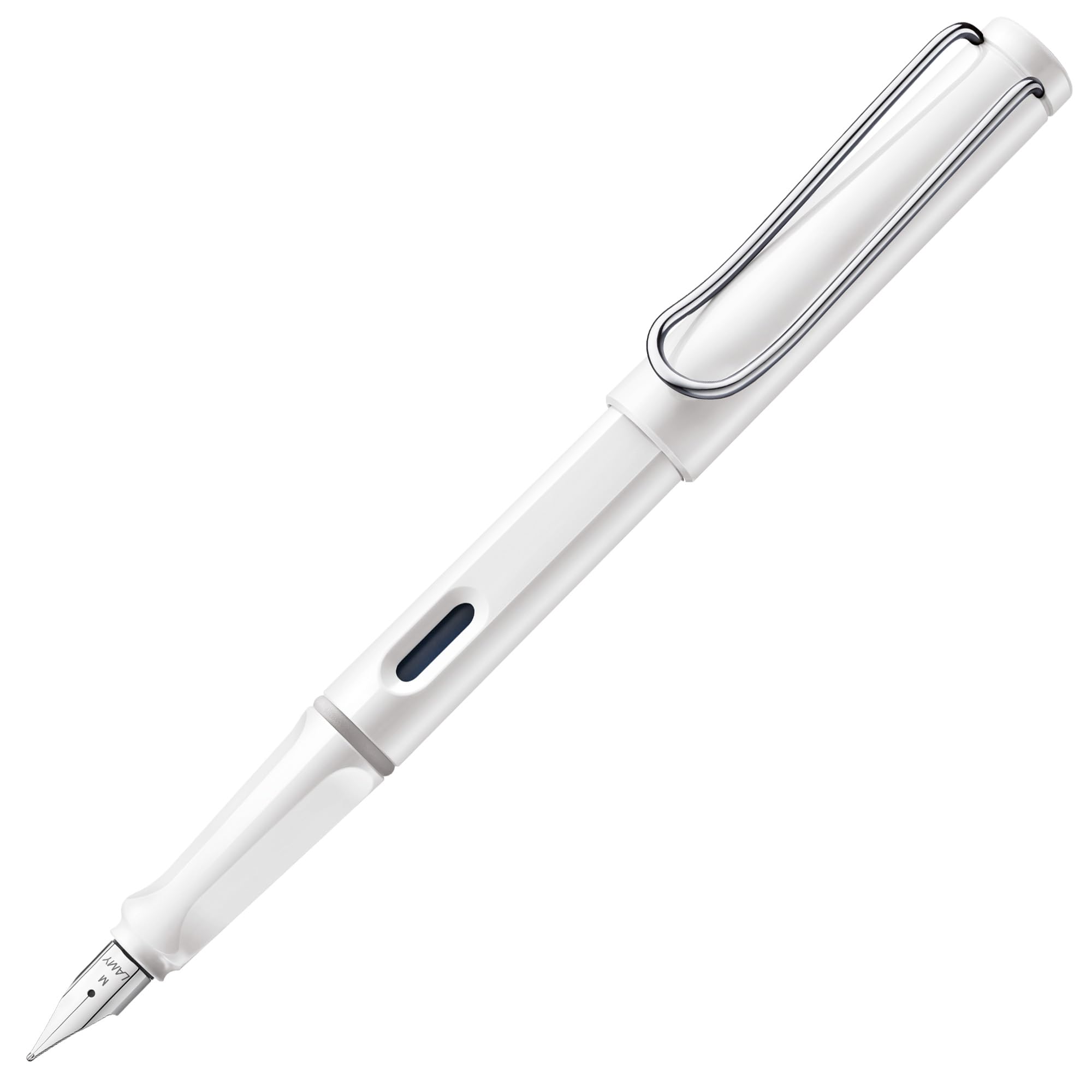 

LAMY Safari White Fountain White Ergonomic Grip and Polished Steel Size F Ideal for Writing and Calligraphy Includes LAMY T10 Blue Ink Cartridge Pen, белый