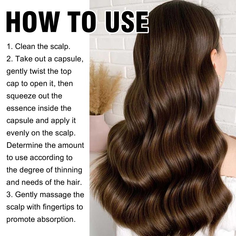 Hair Thickening Capsules, Moroccan Essential Oil Hair Smoothing And Moisturizing Scalp, Leave-In Hair Thickening Capsules