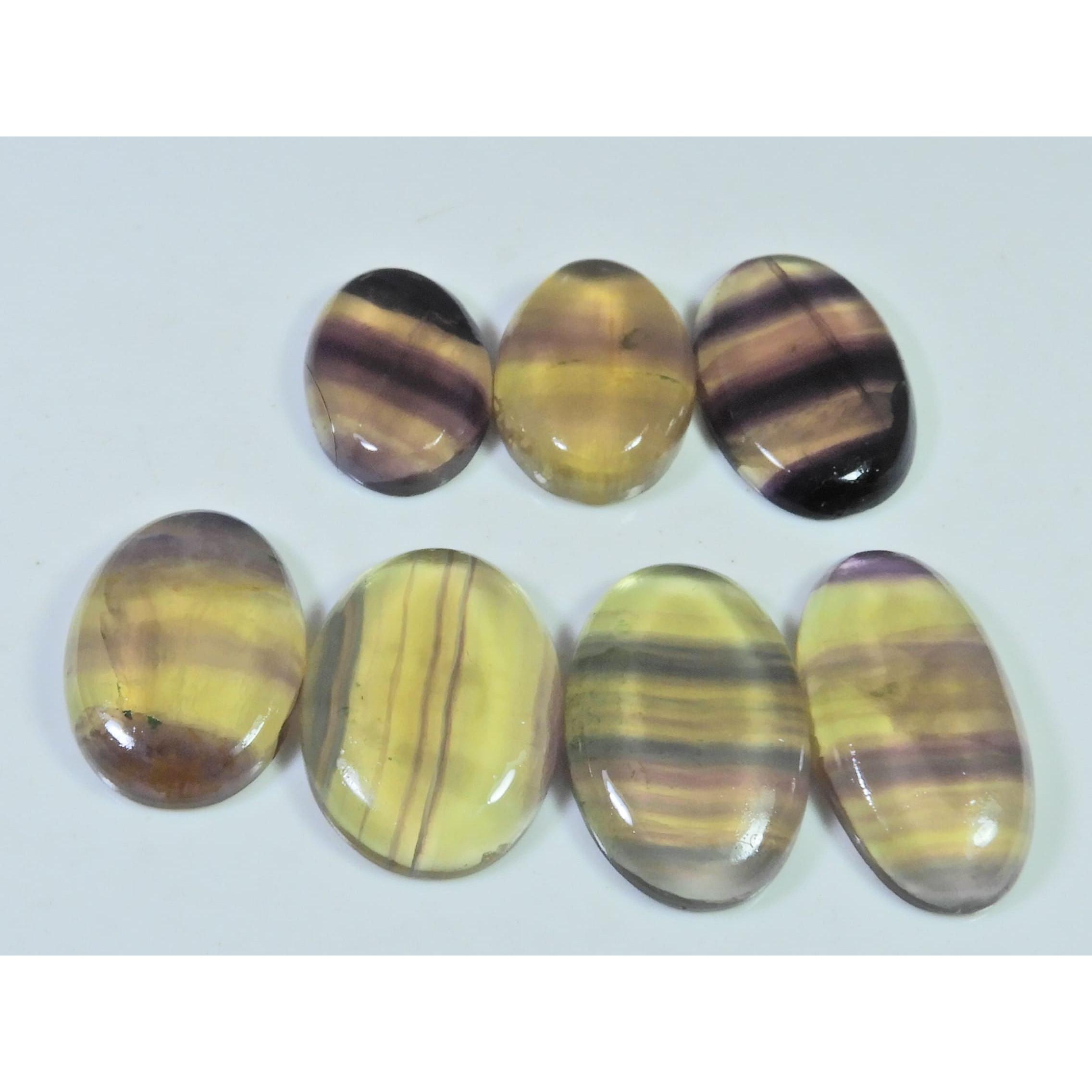 255Cts. Natural Rainbow Fluorite Oval Cabochon Loose Gemstone 09 Pcs Lot C-914