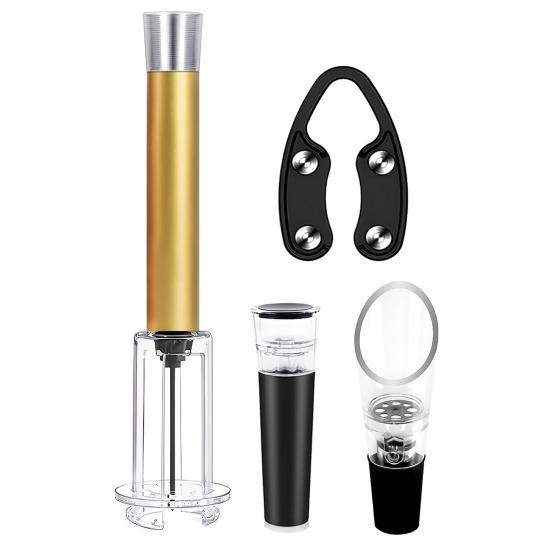 Abridor de Garrafa Pneumático Automático Removedor de Rolha com Cortador de Lacre Bico pourer e Rolha a Vácuo Ferramentas para Degustação de Vinho