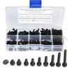 Hex Socket Head Bolt and Nut Kit, 300 Pieces M2.5 Machine Screws, Alloy Steel Round Head Screws, Flat Head Bolt and Nut Kit Repair Tool with Storage C