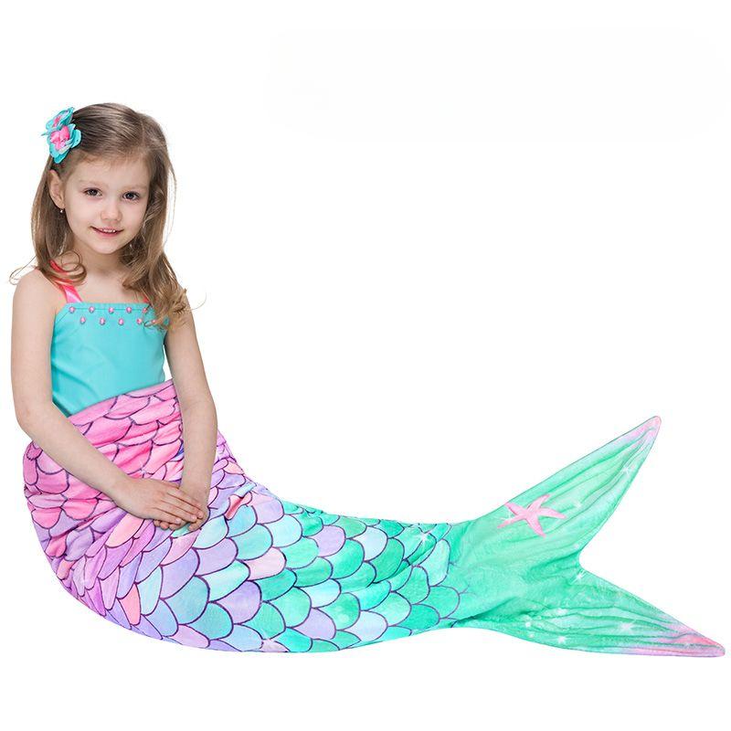 Mermaid Sleeping Bag Universal Soft Mermaid Tail Blanket Beautiful Cozy Rainbow Mermaid Blanket Children's Anti Kick Sleeping Bag