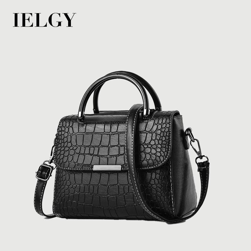 IELGY Unique Stone Pattern One-Shoulder Fashion Retro Large-Capacity Handbag