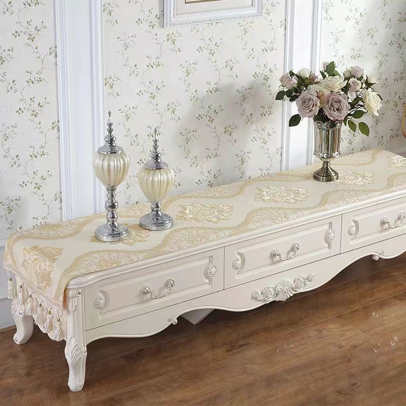 European Table Runner Luxury Silk Jacquard Table Runners Decorative Bed Runner Classic Table Flag Living Room Hotel