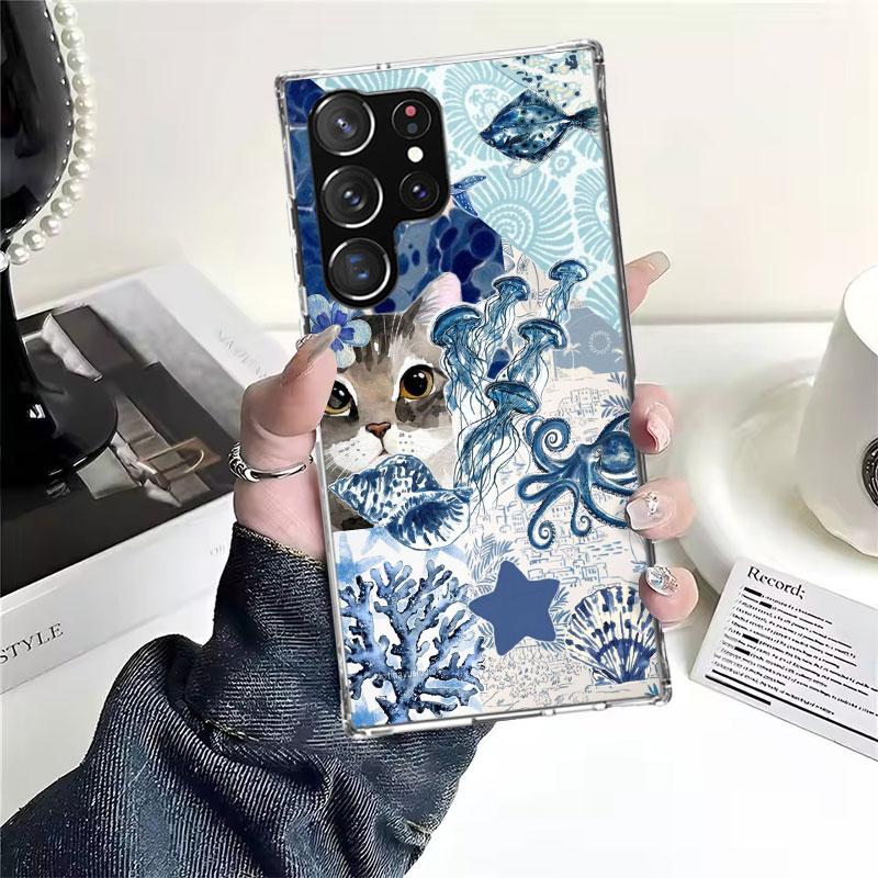 Ocean Starfish Sea Turtle Shark Soft Phone Case For Samsung Galaxy S22 S23 S24 S25 Edge S26 Ultra S20 FE S21 Plus + Fundas Coque