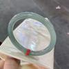 Myanmar Treated Jadeite Women's Bangle - Oil Green Floating Flower Design