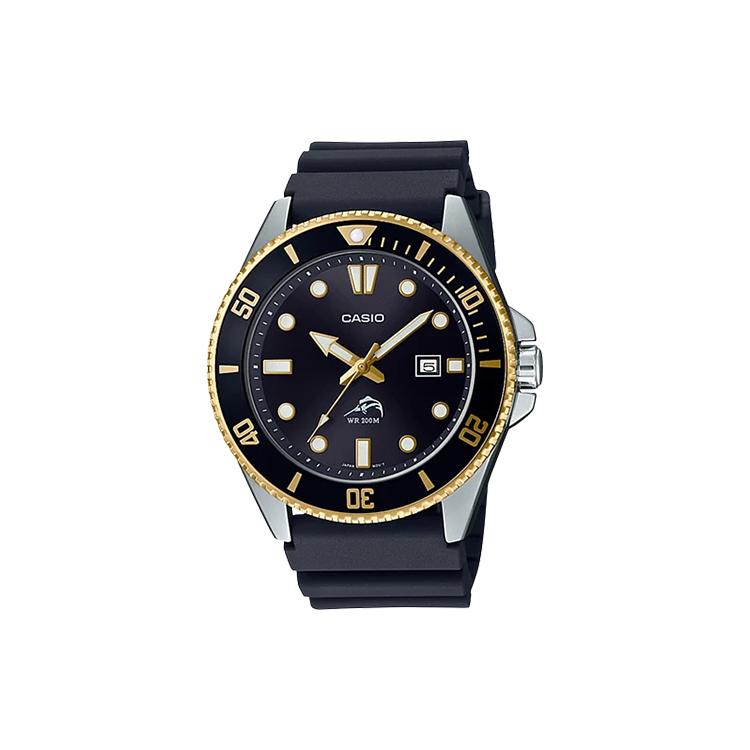 CASIO Men YOUTH Black Watch MDV-106G-1A MDV-106G-1A Gold Watch Case