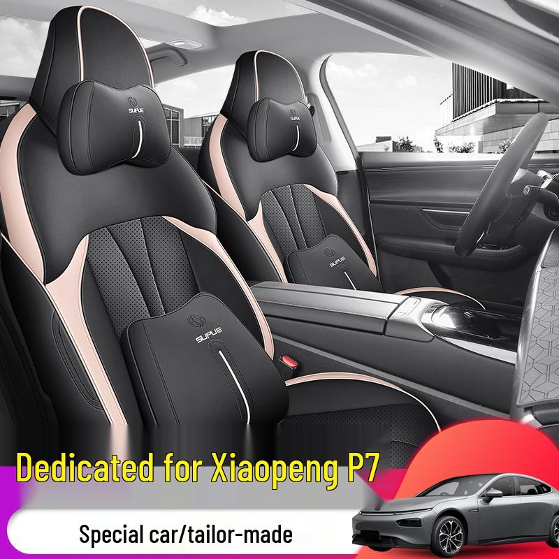 Xiaopeng P5 Universal Leather Car Seat Cushion - Full Wrap, All-Season