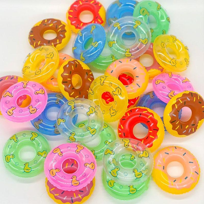 10Pcs Inflatable Mini Swimming Rings Water Games Swimming Ring Toys Neighborhood Mini Children'S Swimming Ringscdonuts Toy