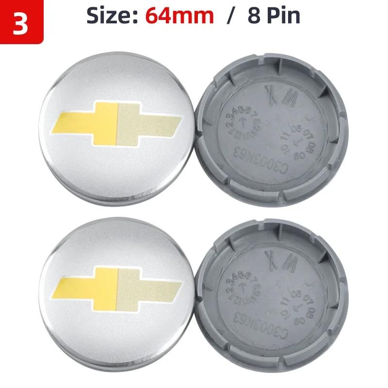 4pcs 53mm 58mm 59mm 64mm Car Wheel Center Hub Caps Cover Decor Sticker For Chevrolet Cruze Malibu Sail Equinox AVEO Lova RV