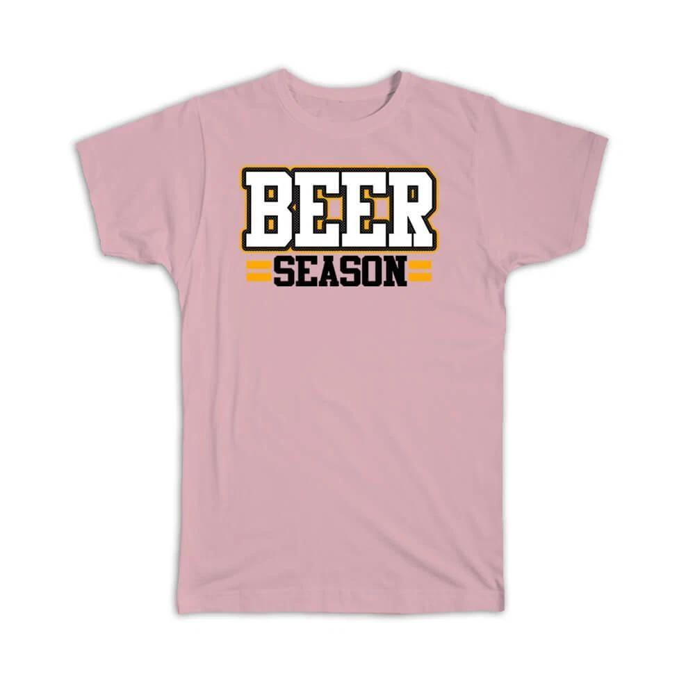 Gift T-Shirt : Beer Season Funny Art Print For Bar Drinks Lover Drinking Friends S