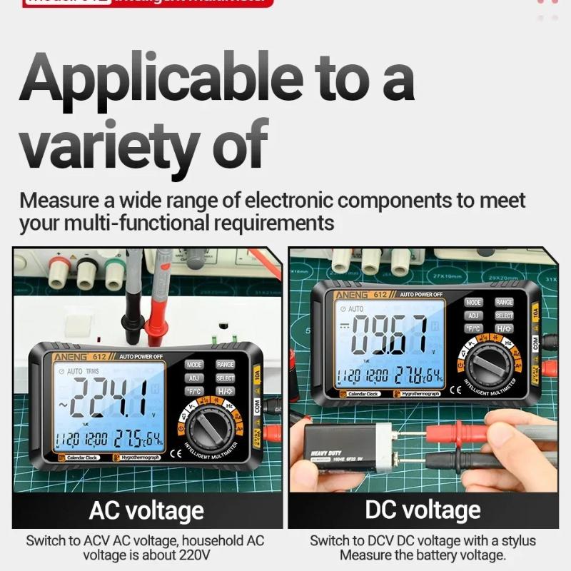 2026 Digital Multimeters 3 in1 ANENG 612 Smart Professional AC/DC Current Voltage Capacitance Measurement Multimetro Test Tools with Digital Display