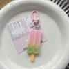 Elegant Popsicles Shaped Keychain Gradient Color Ice Lolly Keyring Pendant Fashion Bag Ornament for Women and Girls