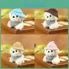 Plush Dog Keychain Cute Mini Hat Soft Toy For Backpack Decor