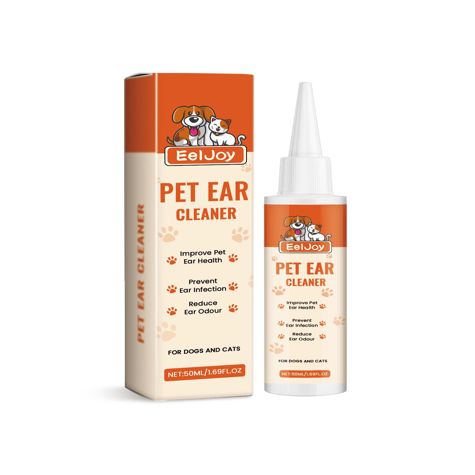 

EelJoy Pet Ear Cleaner 50ml - Gentle Cleaning for Cats and Dogs, including Earwax Removal, Paw Pad Deodorization, and Odor Elimination.