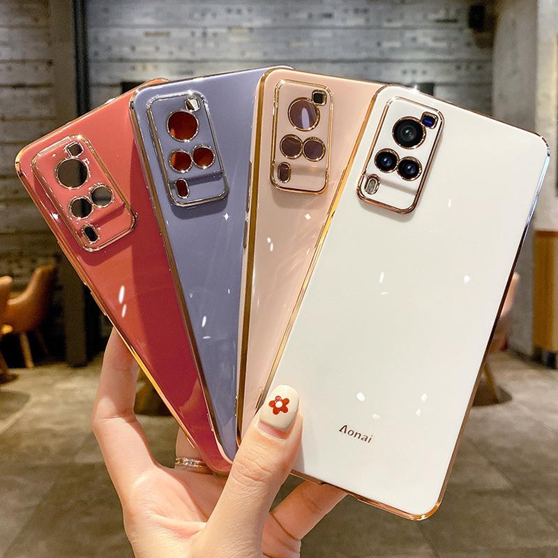 Suitable for Vivo X100P Electroplated Phone Case with Straight Edge 6D Fine Hole X80PRO+ Protective Case Tpu Soft Y76S Shockproof