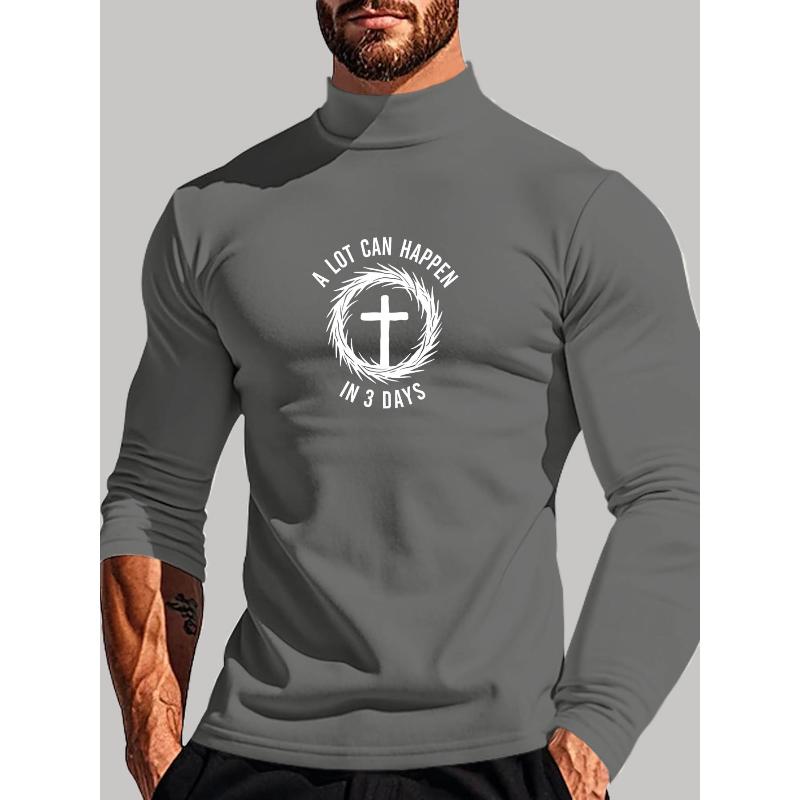 Men s Polyester Mock Neck Long Sleeve, Great for Stylish Layering S