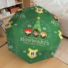 1PC Warner Hogwarts Christmas Automatic Open/Close Umbrella with Windproof, 46-Rib Sturdy Canopy, Durable Ribs1263A
