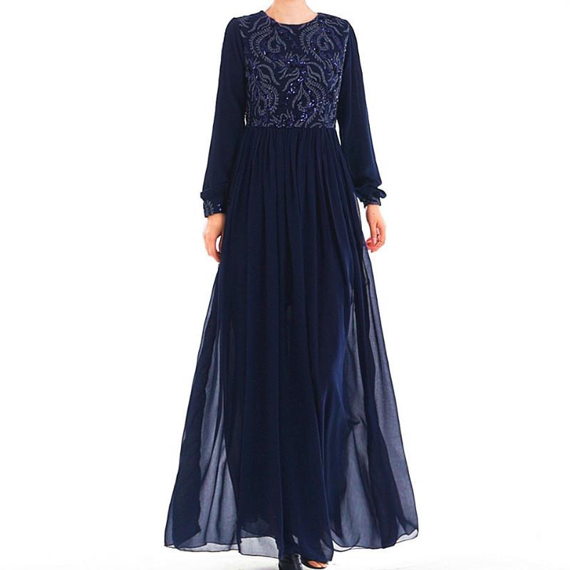 Muslim Women's Fashion Dress Abaya Embroidery ElegantRamadan Arabic Long  Sleeve Islamic Clothing  buy at low prices in the Joom online store