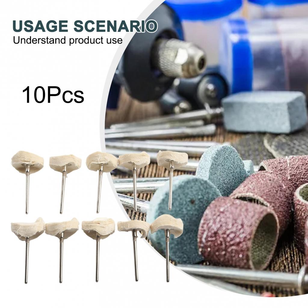 Accessory Cloth Polishing Cotton Wheel+metal Handle Rotary Tool