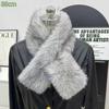 Fake Fur Long Scarf Soft Plush Fur Decor Winter Fluffy Warm Scarf Thick Luxury Wraps Shawl For Women