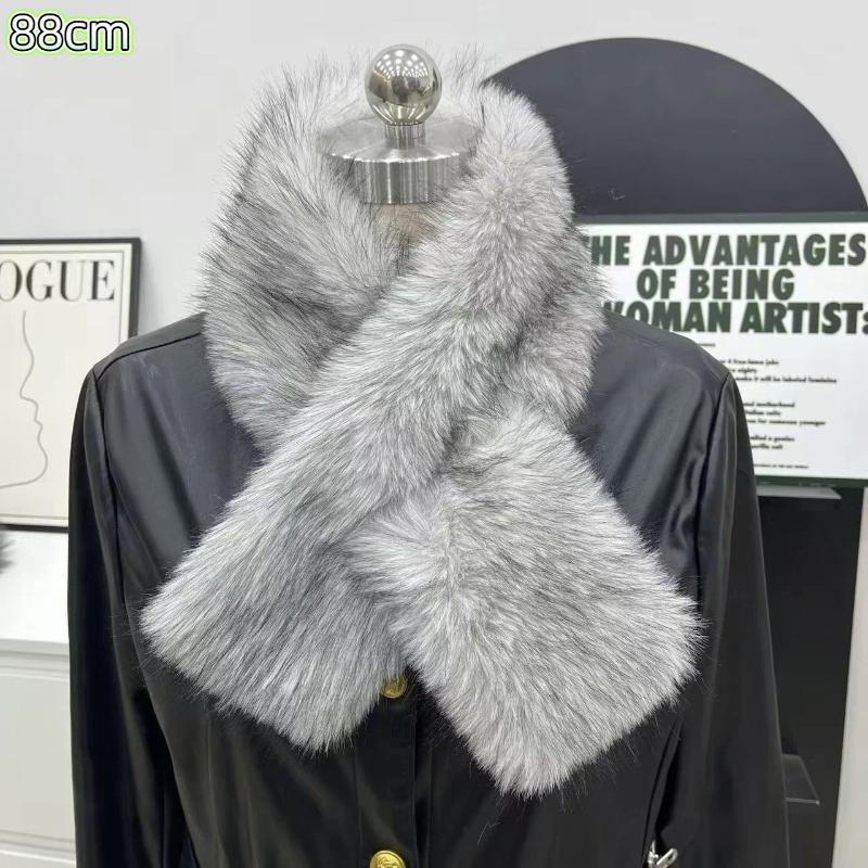 Fake Fur Long Scarf Soft Plush Fur Decor Winter Fluffy Warm Scarf Thick Luxury Wraps Shawl For Women