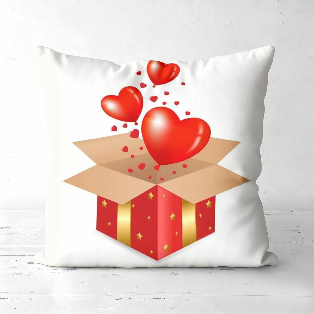Valentine Heart Themed Cushion Covers For Home Decor Polyester pillowcase, sofa decorative cushion cov Headboard Pillow