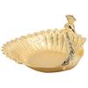 4PCS Golden Metal Fruit Plate Diamond Party Snacks Dried Fruit Tray Buffet Tray Peacock Decorative Snack Bowl Wedding Table