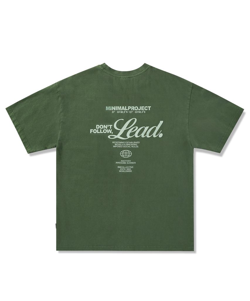 MINIMALPROJECT Lettering Pigment Short Sleeve T-Shirt Mst171 [Bluegreen]