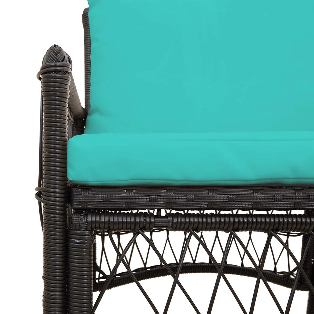 Garden Chair with Cushion Black 73 x 61 x 77 cm Poly Rattan