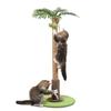 Jouet pour Chat Arbre de Coco Réaliste Griffoir avec Colonne à Griffer en Sisal Boules Suspendues Chat Interactif