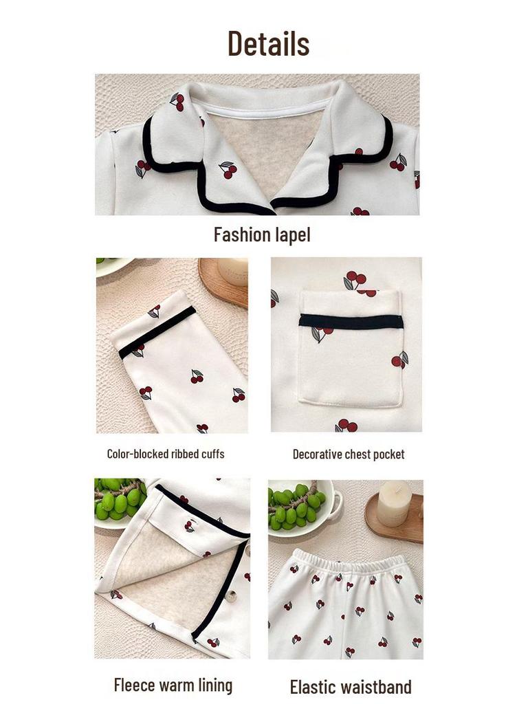 88233 Kids' Warm Fleece Pajama Set 2025 - Boys' Winter Homewear