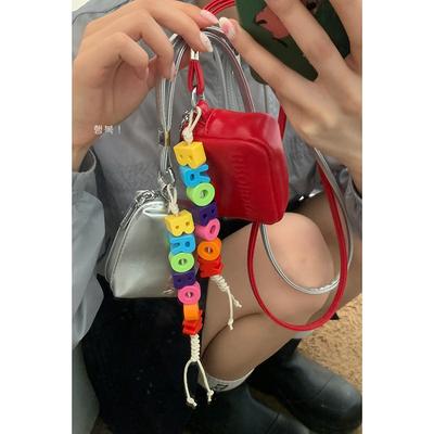Korean Version of Fashion Change Bag Women's 2025 New Letter Mini Bag Candy Color Clutch Bag Crossbody Earphone Bag