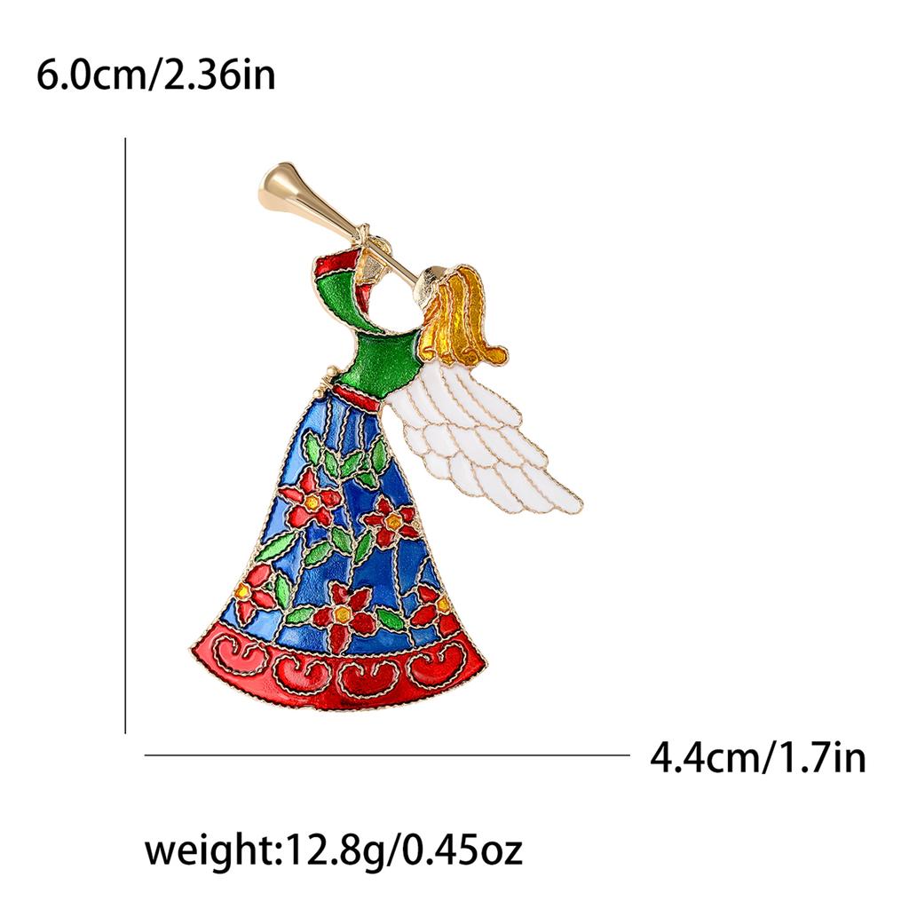 Enamel Angel Girl Brooches for Women Unisex Wings Character Pins Event Party Backpack Decoration Clothes Accessories