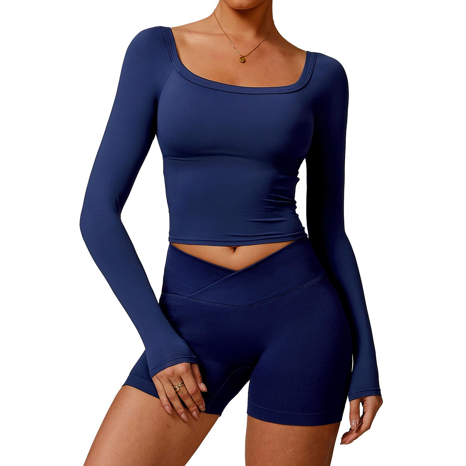 

New Yoga Long Sleeved T-Shirt For Women, Sexy One Shoulder Long Sleeved, Brushed, Tight Fitting Sports And Fitness Top For Women XL