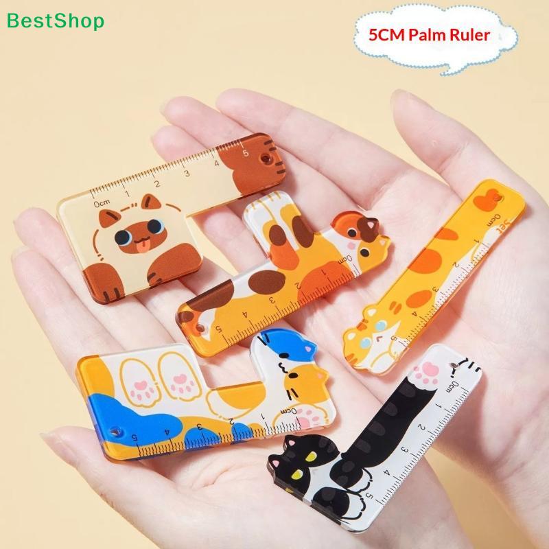 Assorted Cute Dog Acrylic Ruler Set, 5cm Mini Irregular Shaped Measuring Ruler for Kids & Stationery
