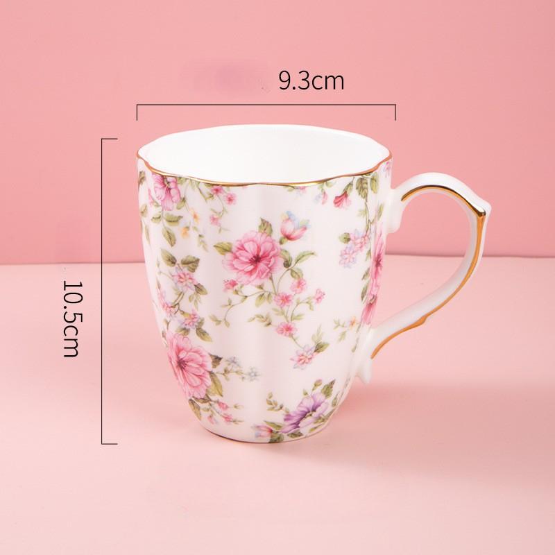 

460 мл Кружка Flora Кружки для кофе из костяного фарфора Чашка для чая из костяного фарфора Кружка ко Дню святого Валентина Рождественские кружки Подарки на день рождения для женщин и друзей Pink lady