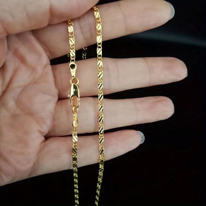 Exquisite Fashion 18K Gold Filled Necklace For Women Men Size 16-30 Inch Chain Necklaces Versatile Elegant And Perfect Fashion Jewelry Gift