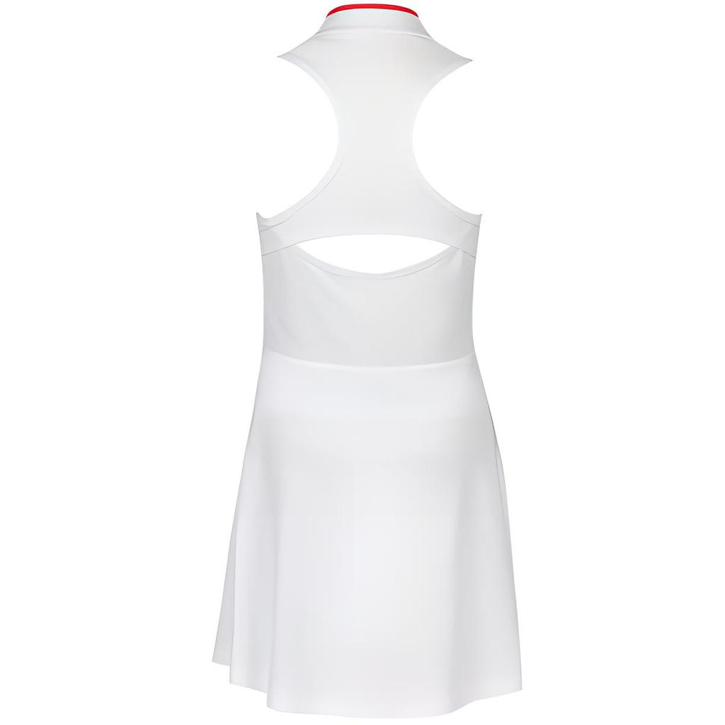 Asics Match Dress Solid V-Neck Tennis Knit Sleeveless Dress Women Dresses Off-White 2042A254-100