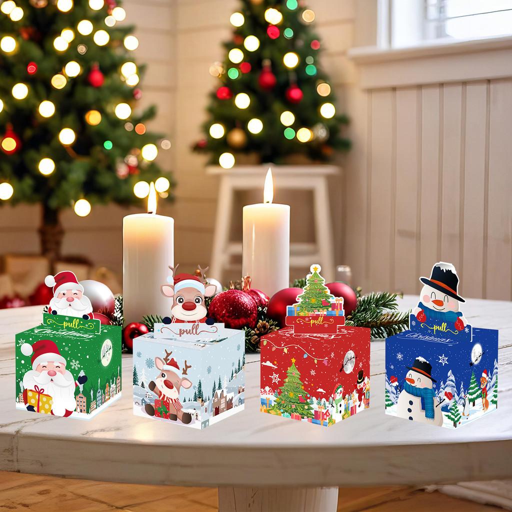 Christmas Themed Santa Claus Snowman Pattern Money Box With Durable Paper Material For Celebrations