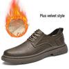 Men's Leather Outdoor Work & Hiking Casual Boots - Low-Top, Big Head Martin Style, Ideal for Spring & Autumn