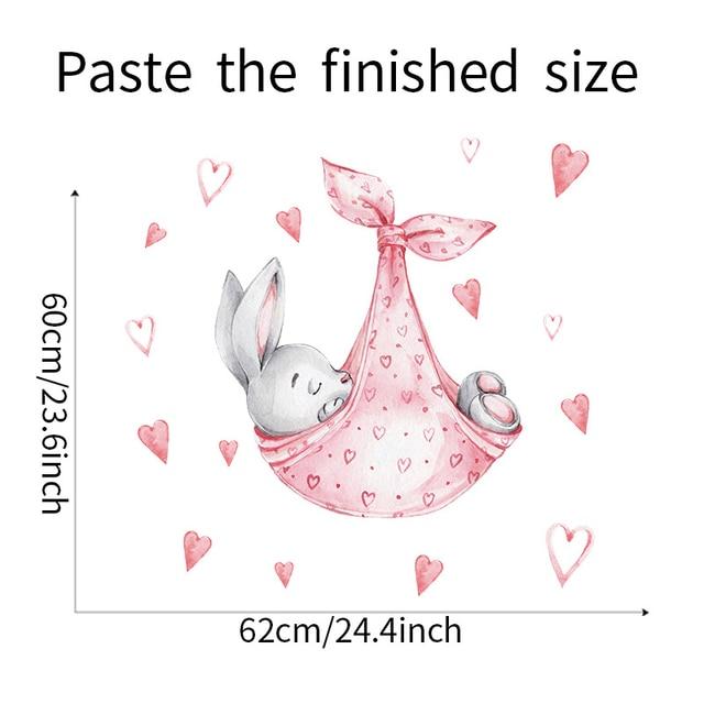 Cute Cartoon Bear Bunny Star Moon Wall Stickers for Kids Rooms Baby Room Wall Decor Wallpaper Girls Boys Bedroom Nursery Sticker