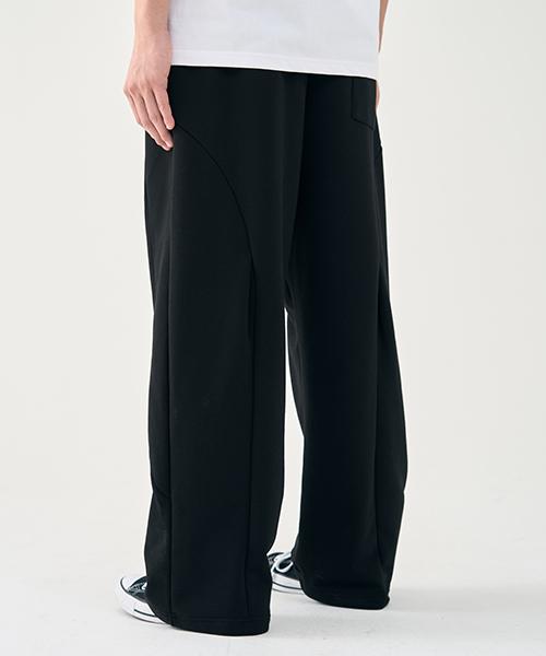 ARRAYED Comfy Curved Section Tuck Sweatpants [Brown]