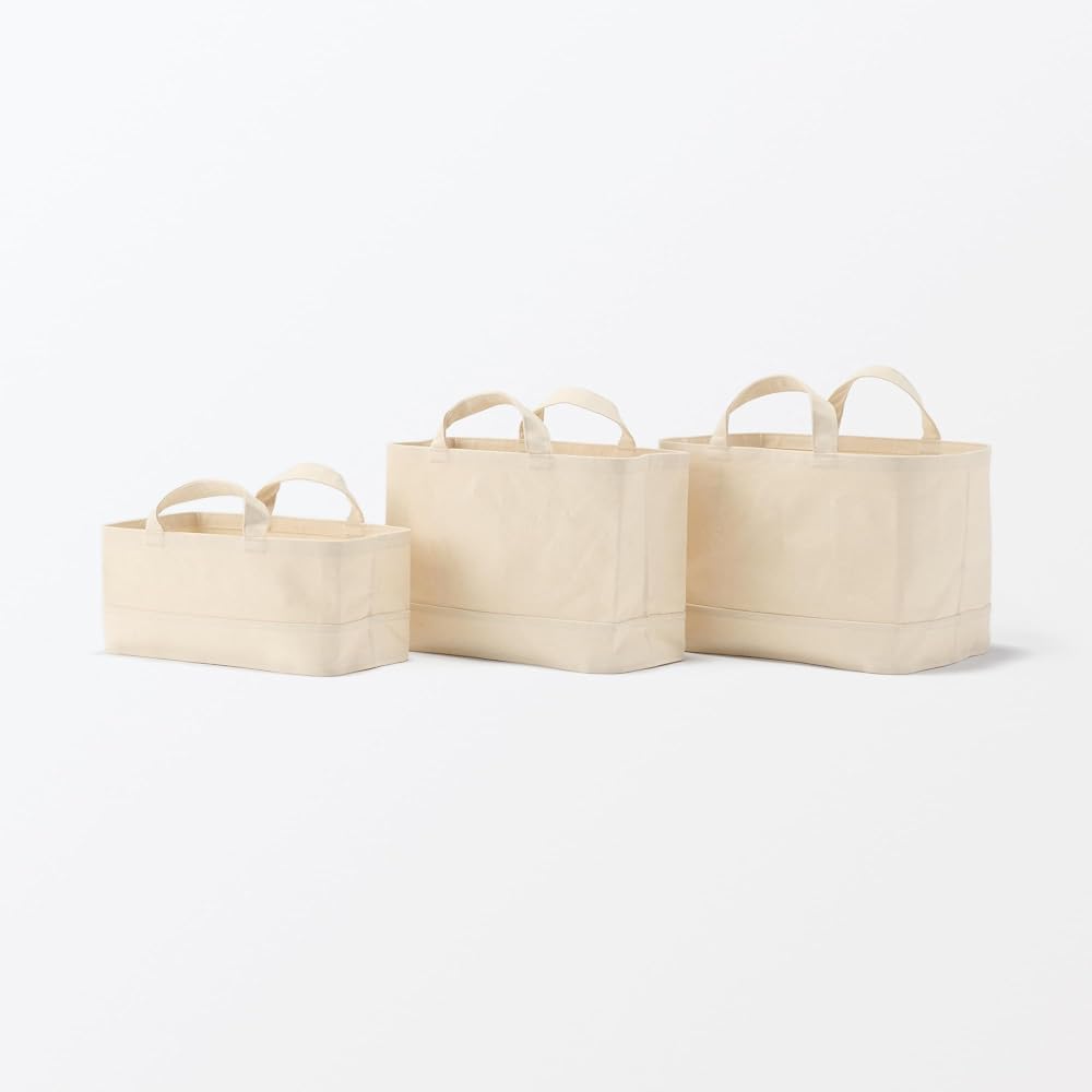 MUJI Cotton Canvas Soft Box with Handle, Slim Small, Approx. W37 X D185 X H16cm, Item No. 23089999,