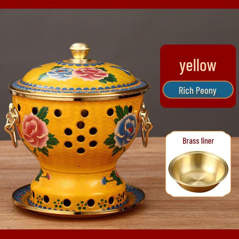 Qiwei Pure Copper Enamel Mini Hot Pot with Alcohol Stove