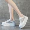 2025 Summer New Thick Baseplate Shoes Women's Fashion Lace Mesh Versatile Temperament Little White Shoes Breathable