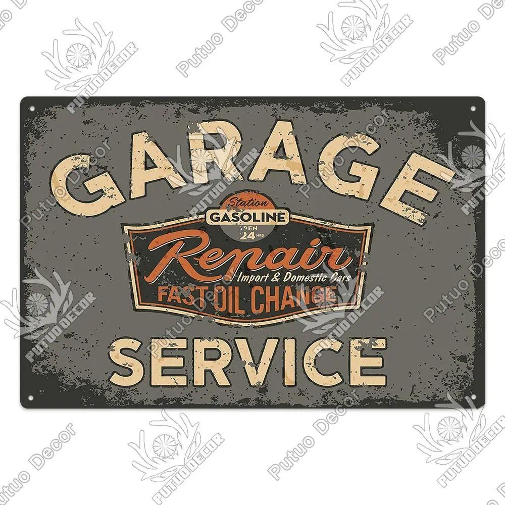 Metalowy Znak Ścienny Garage Bar, Tabliczka Dekoracyjna Wnętrza Samochodu 20x30cm