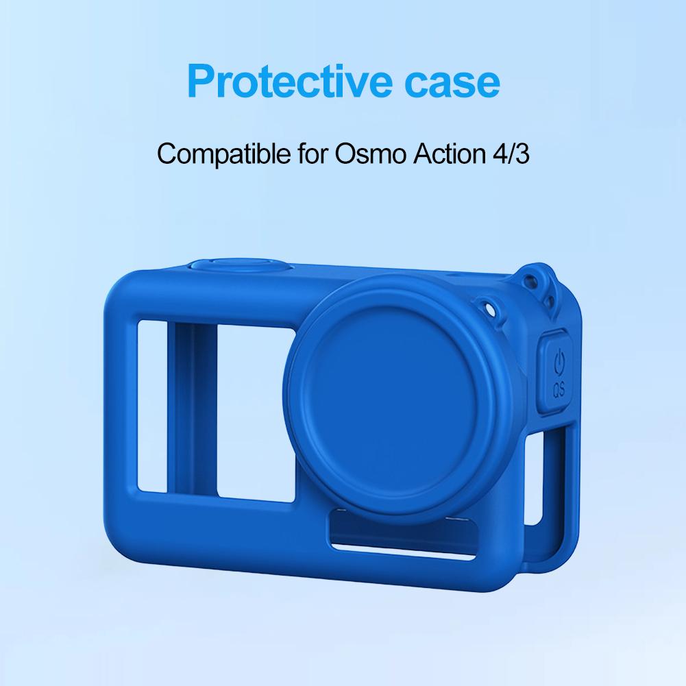 Full Protective Frame Case for Osmo Action 4/3 Silicone Border Protector Cover Quick Release with Neck Rope for DJI Action 3 4