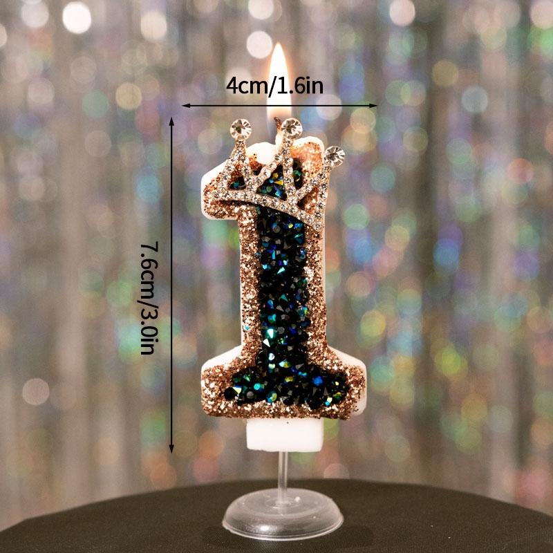 Birthday Number 0-9 Candles Crown Number Candles Happy Birthday Cake Decorated Baby Shower Insert Decor Festival Supplies