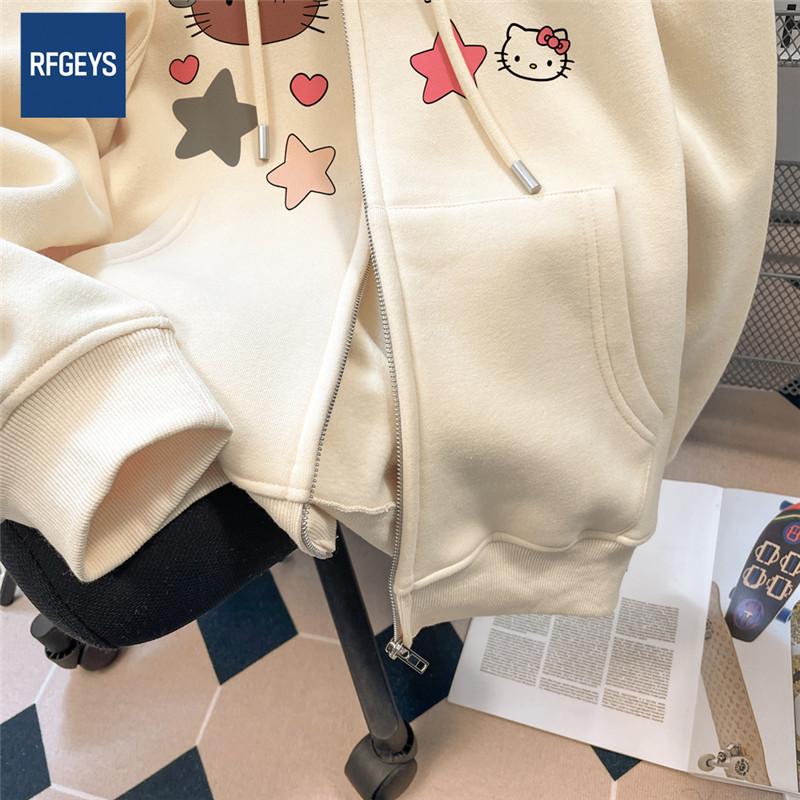 Girls' 2025 Fleece-Lined Hooded Cardigan - Fashionable Autumn & Winter Coat